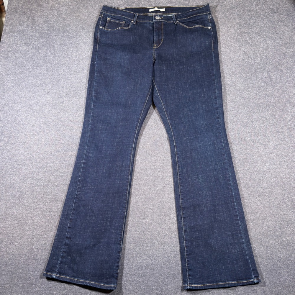 Levi's Classic Bootcut Jeans Women 14 Blue Dark Wash Denim Stretch Boho Western